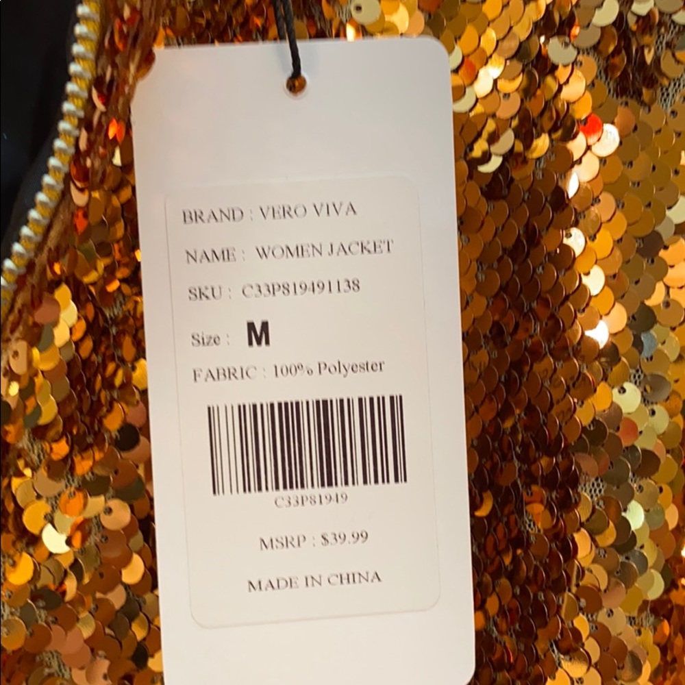 Gold sequin jacket - Picture 3 of 4